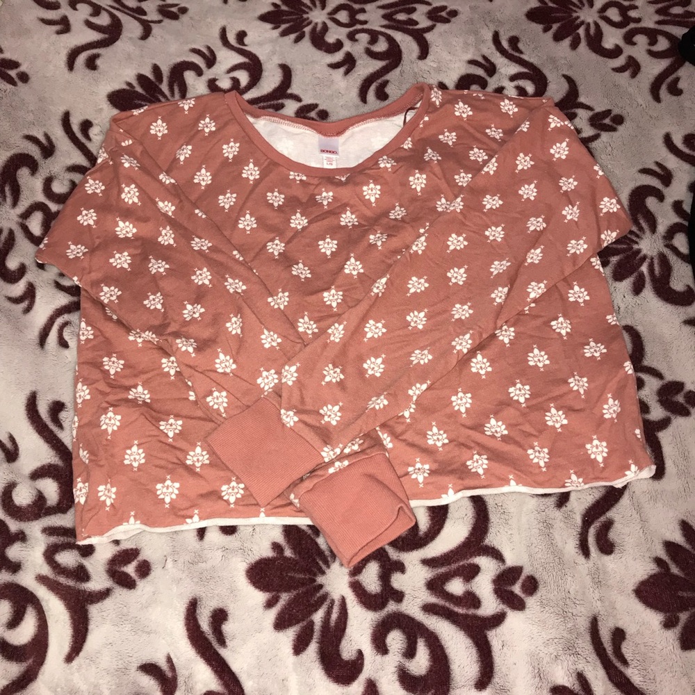 Crop top sweater peach color